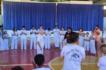 ATLETAS DE GOIANÁ PRESENTES NO BATIZADO DE CAPOEIRA DO CRAS EM TABULEIRO